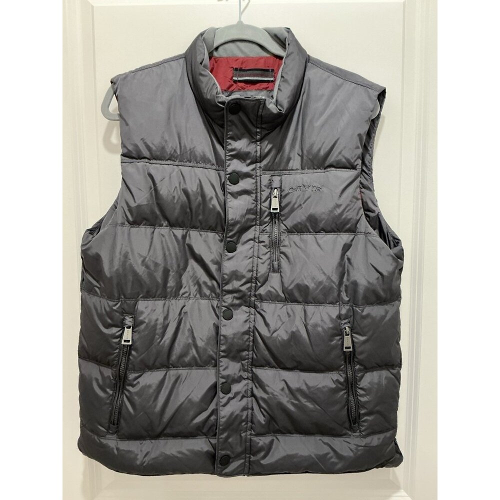 Orvis Duck Down Vest Medium Men's Quilted Gray Outdoors Pockets
